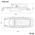Green MB30 Body shell & chassis frame kit Size