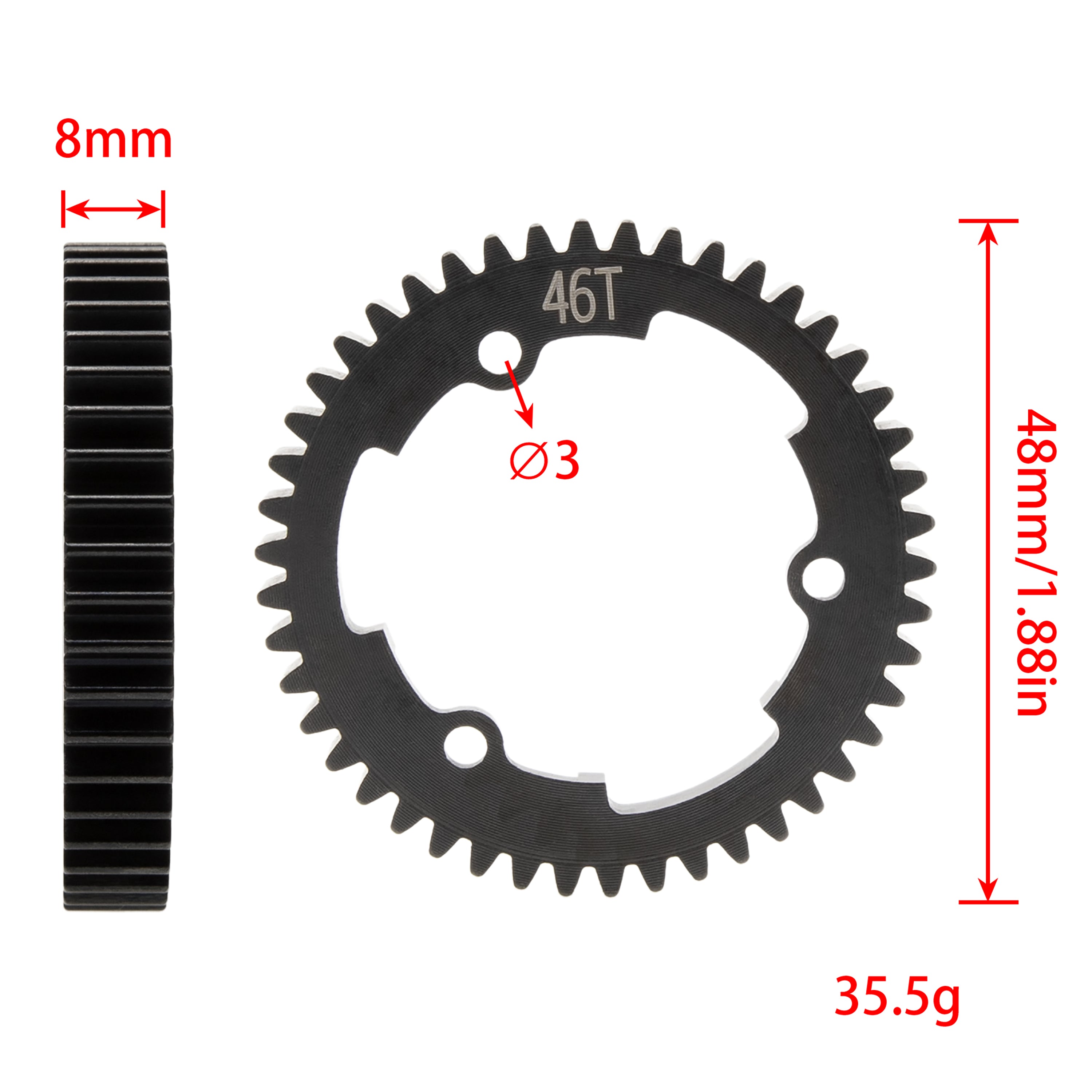MEUS RACING XAMXX Main Spur Gear Harden Steel for Traxxas 1