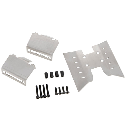 Stainless Steel Skid Plate Chassis Armor Kit for AXIAL 1/18 UTB18 Capra