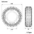 #M0706 0.7-Inch MPRO PIN Tire(36×12mm) Size