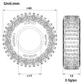 #M0707 0.7-Inch MPRO PIN Tire(40×13mm) size