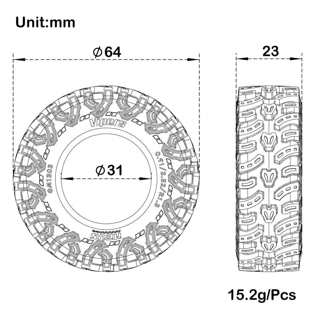 M1303_1.3-inch_RC_Rubber_Tires