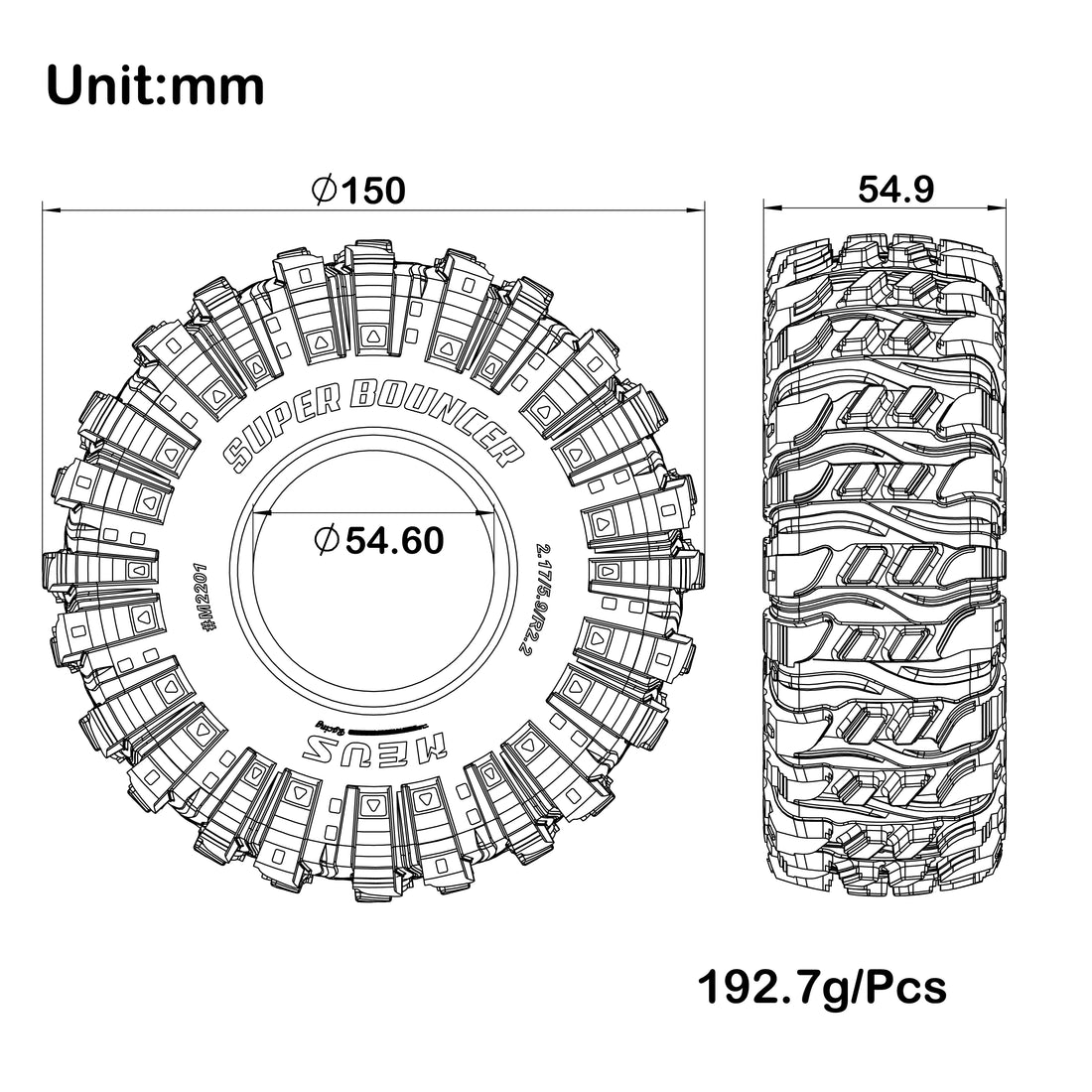 #M2201 Super Bouncer 2.2-inch Tires
