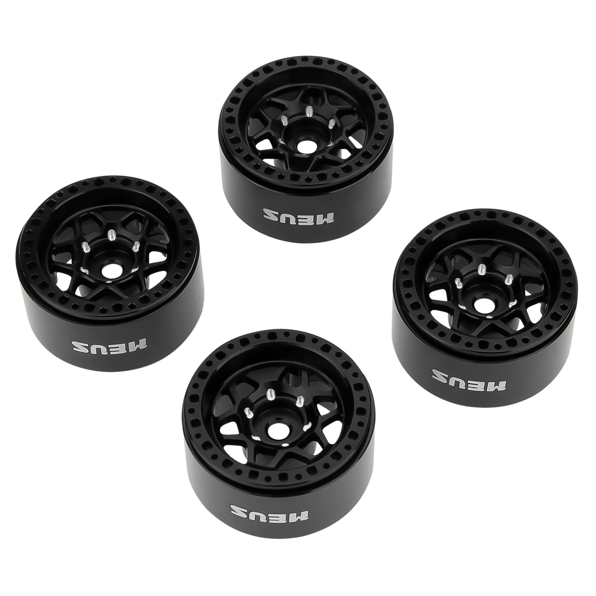 MW1001 Black 1.0-inch aluminum wheels