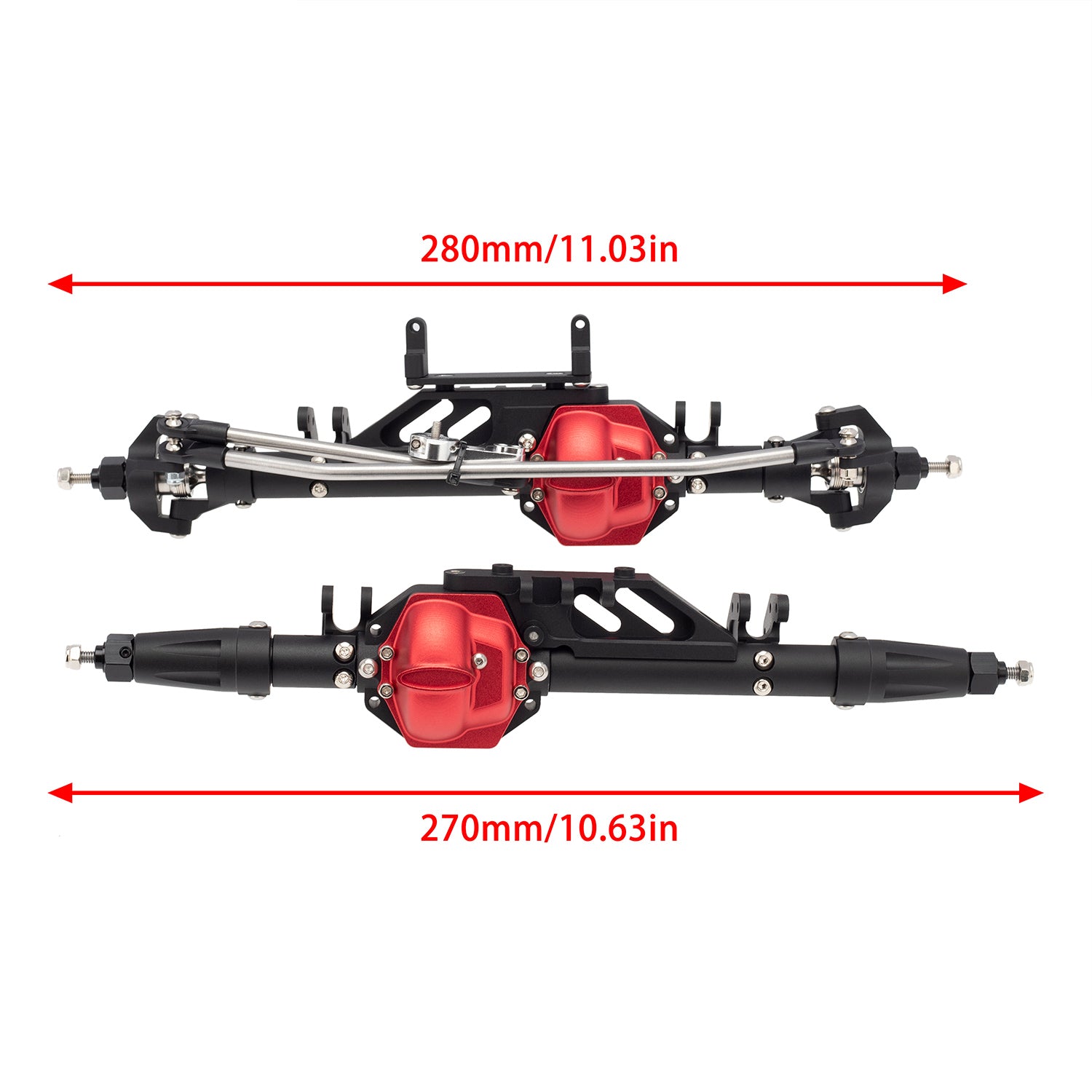 MEUS Racing Complete Metal Front Rear Axles for 1:10 RC Rock Crawler A