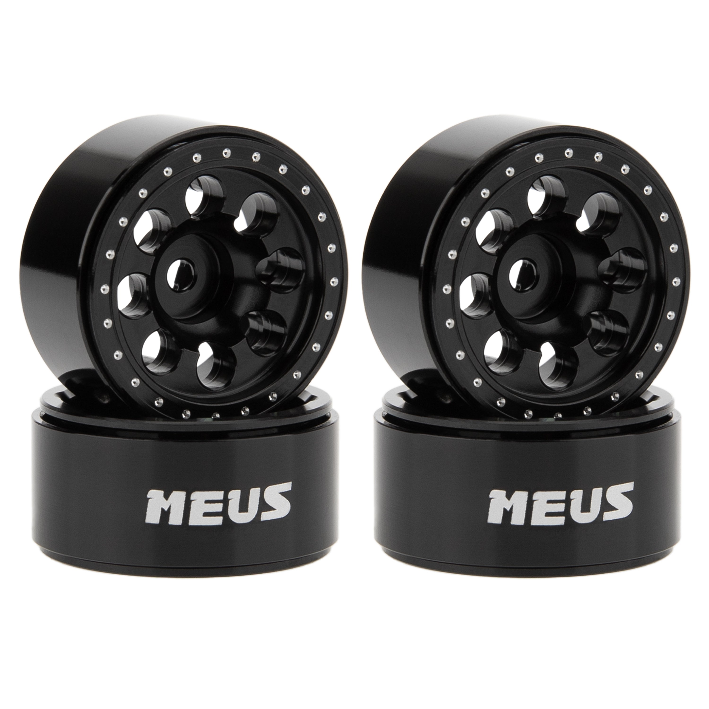 MEUS Racing 0.7-Inch Aluminum Beadlock Deep-Dish Wheels for 1/30 SCX30