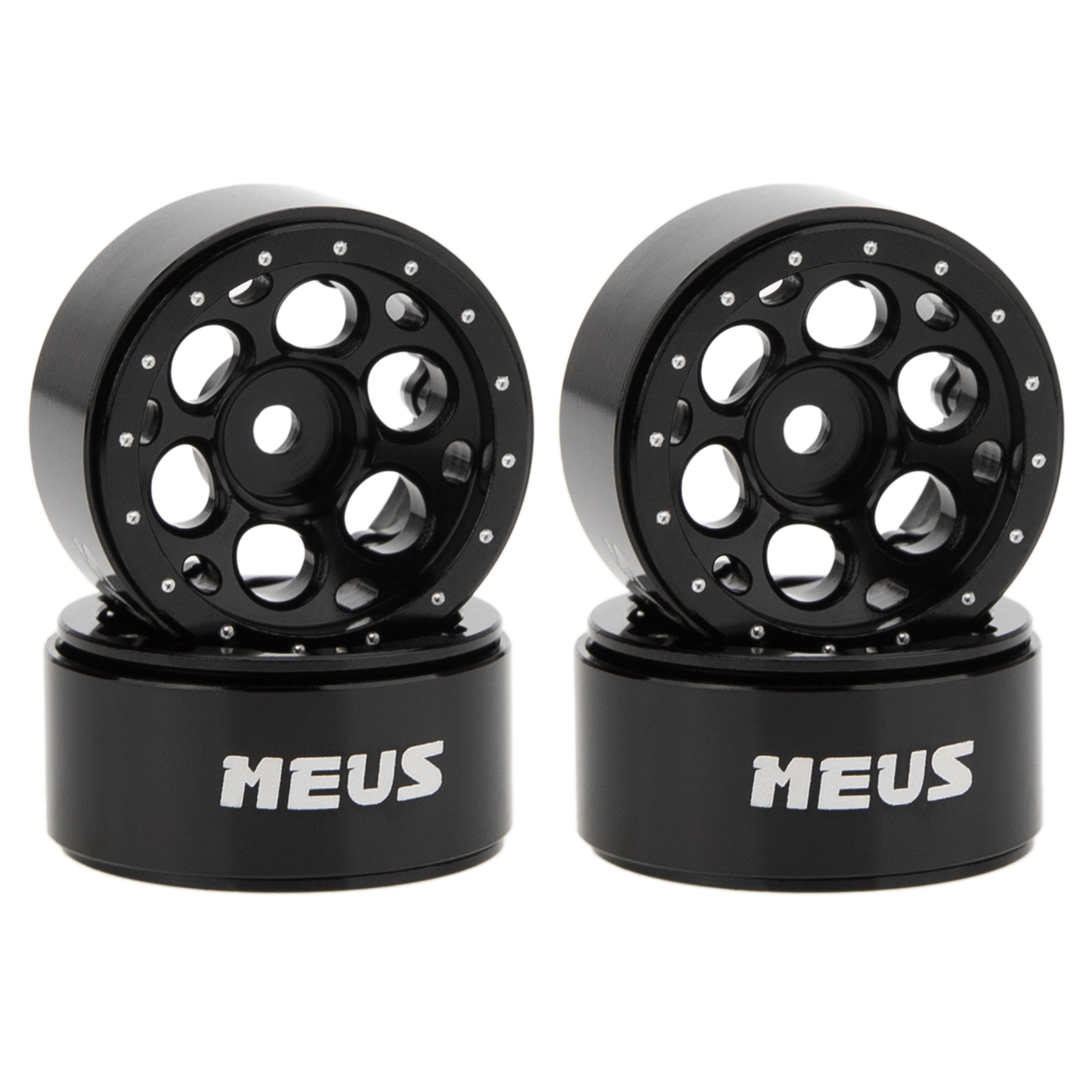 MEUS Racing 0.7-Inch Aluminum Beadlock Deep-Dish Wheels for 1/30 SCX30