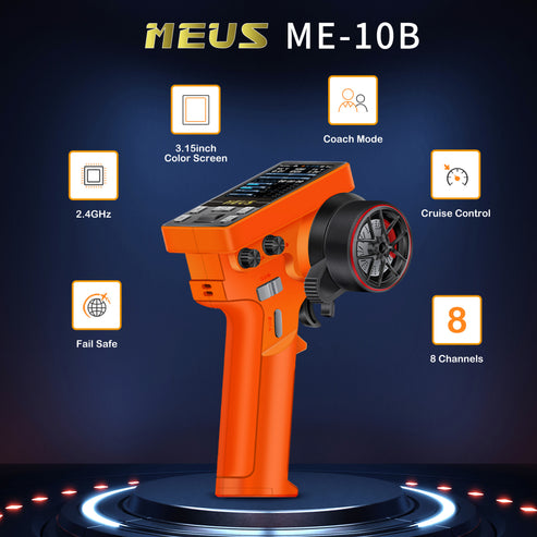 MEUS Racing ME-10B RC Transmitter 8CH 2.4GHz & Receiver with Coach Mod