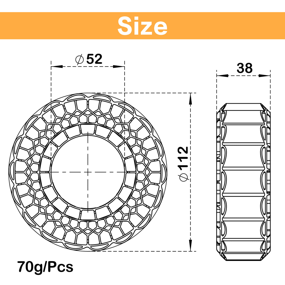 Orange Silicone Rubber Inserts for 1.9-Inch mud terrain tires