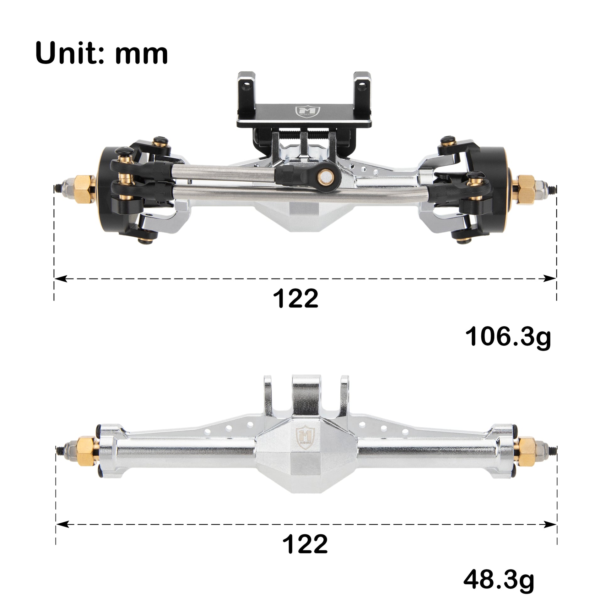 Plated Silver TRX4M Metal ISO Axles Size