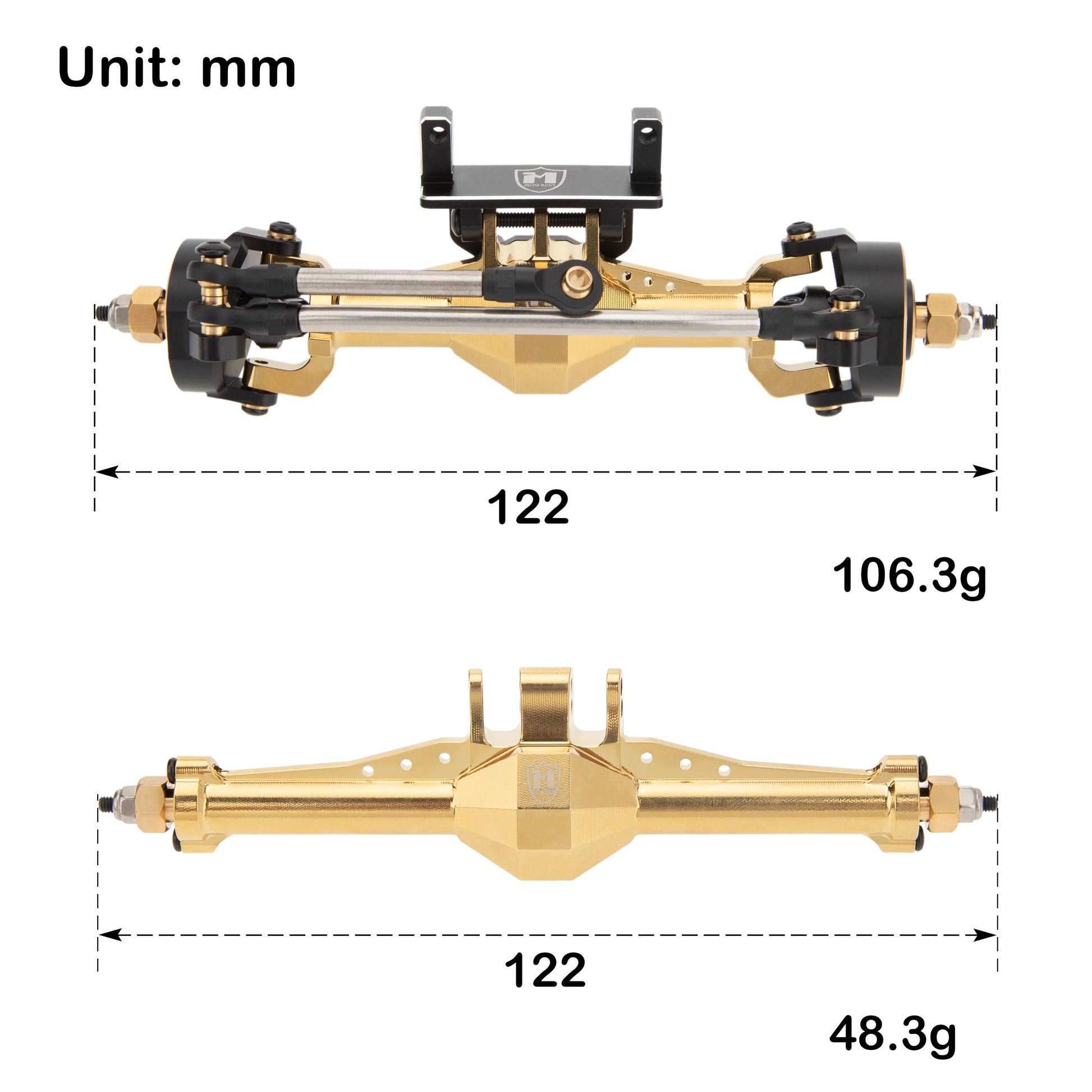 Plated Gold TRX4M Metal ISO Axles Size