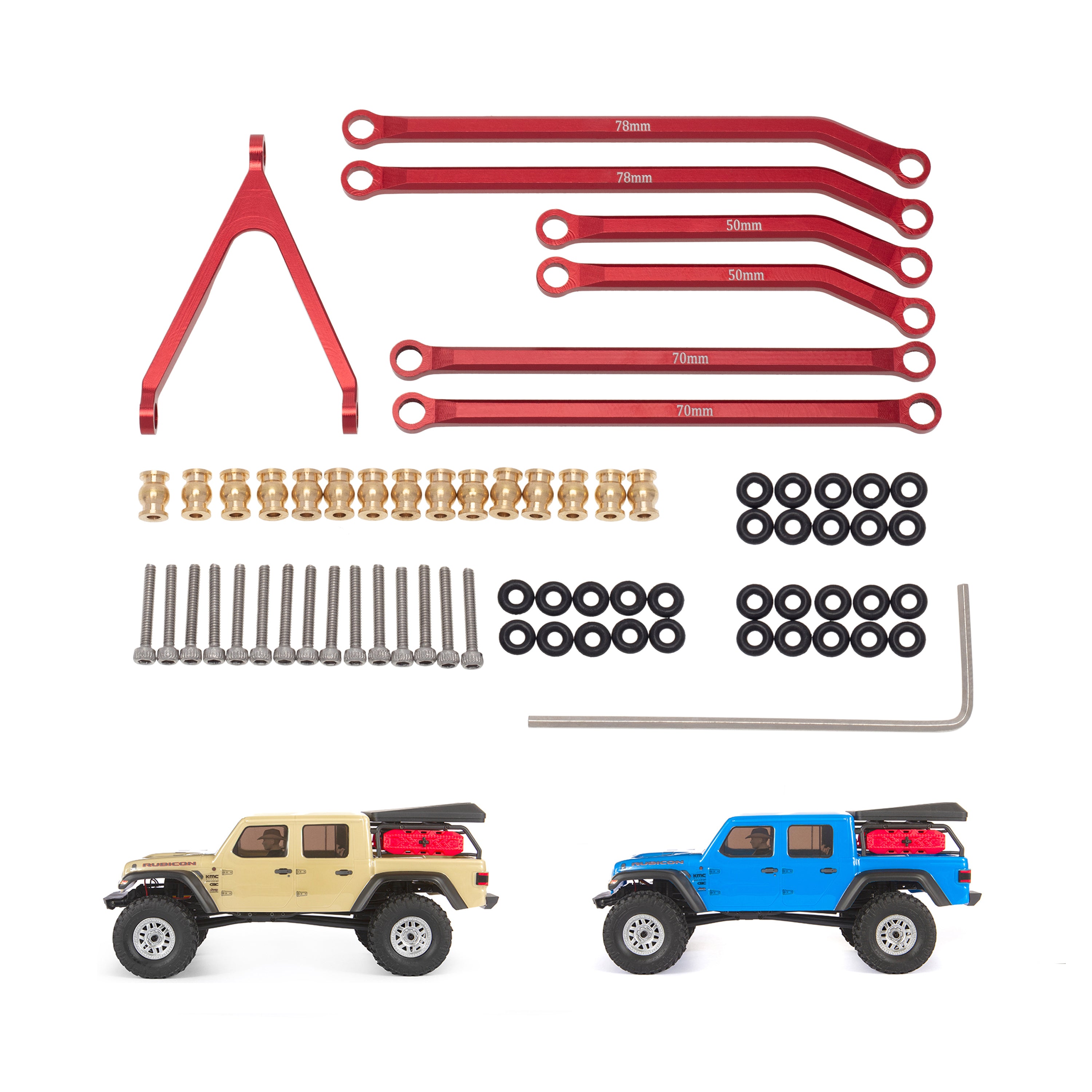 MEUS Racing CNC Aluminum High Clearance Chassis Links for 1/24 Axial S