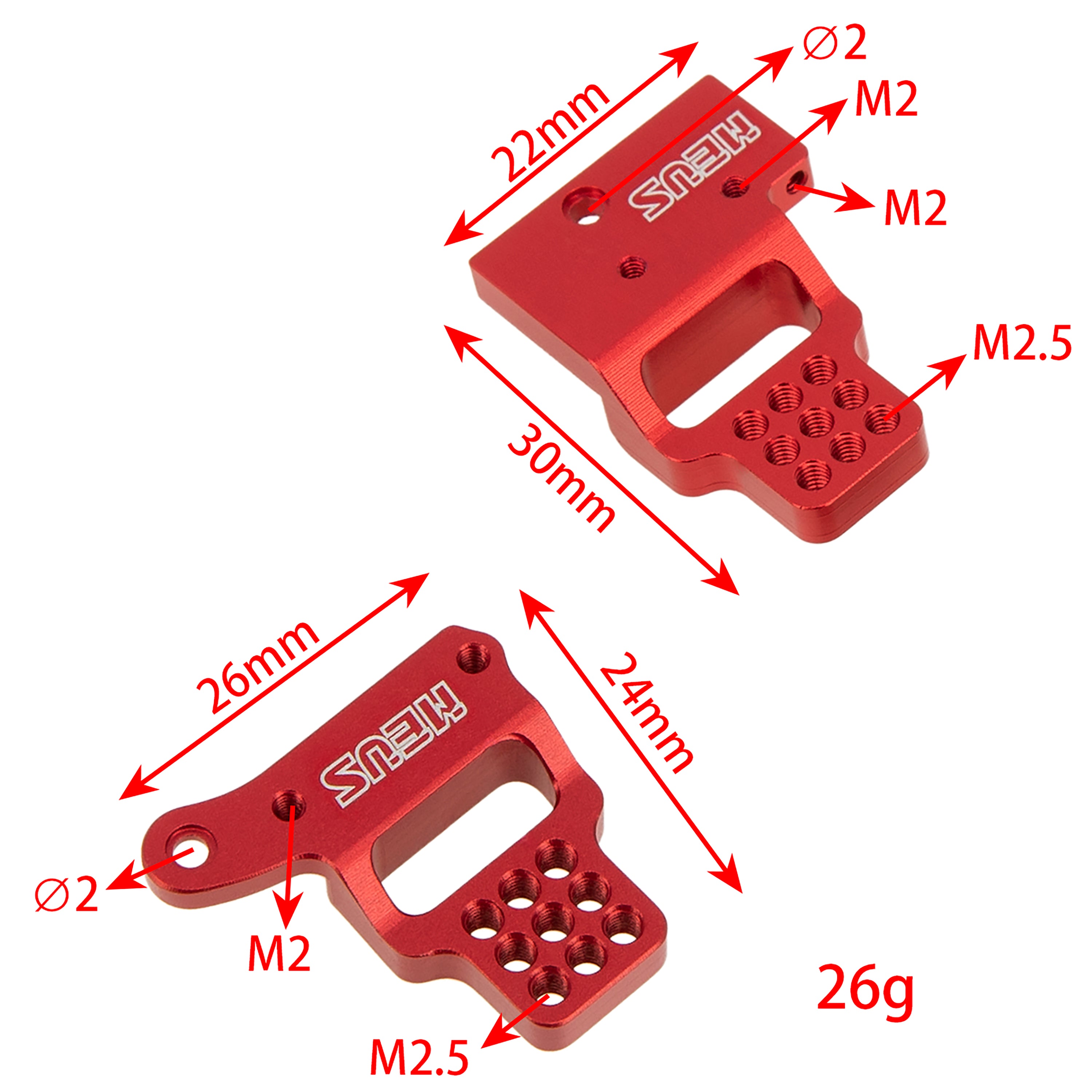 Meus Racing Aluminum Multi-hole Shock Mount Metal Adjustable Shock Tow