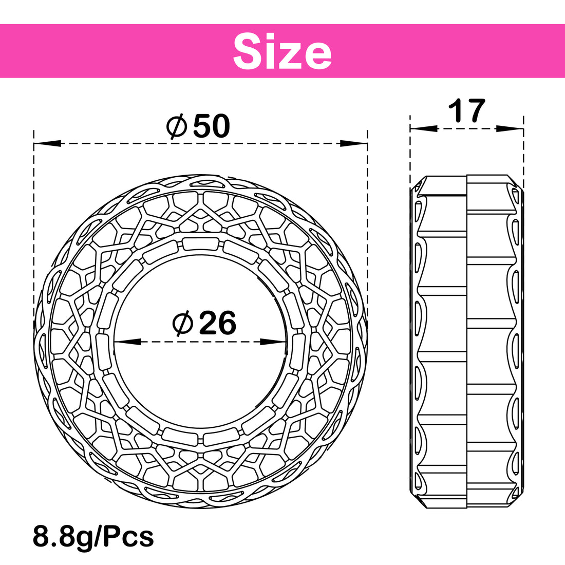 Rosh Red Soft Silicone inserts for 1.0 inch tires