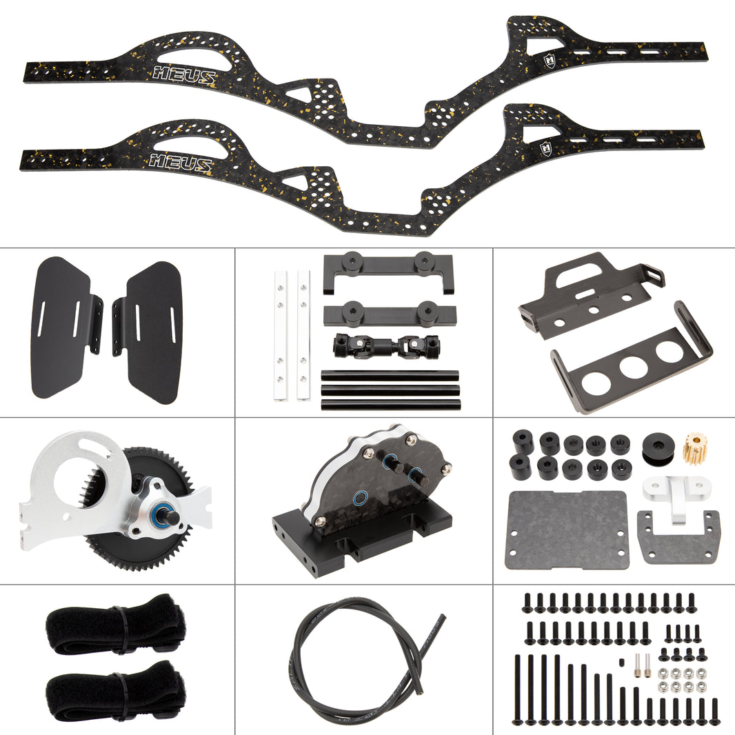 MEUS Racing RC LCG-GOLD RUSH V1 Carbon Fiber Chassis Frame DIY Kit Gea