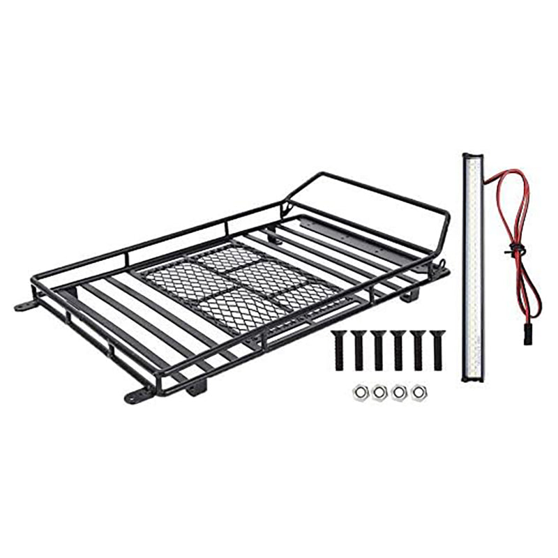 MEUS Racing Luggage Carrier Roof Rack with LED Light Bar for Axial SCX