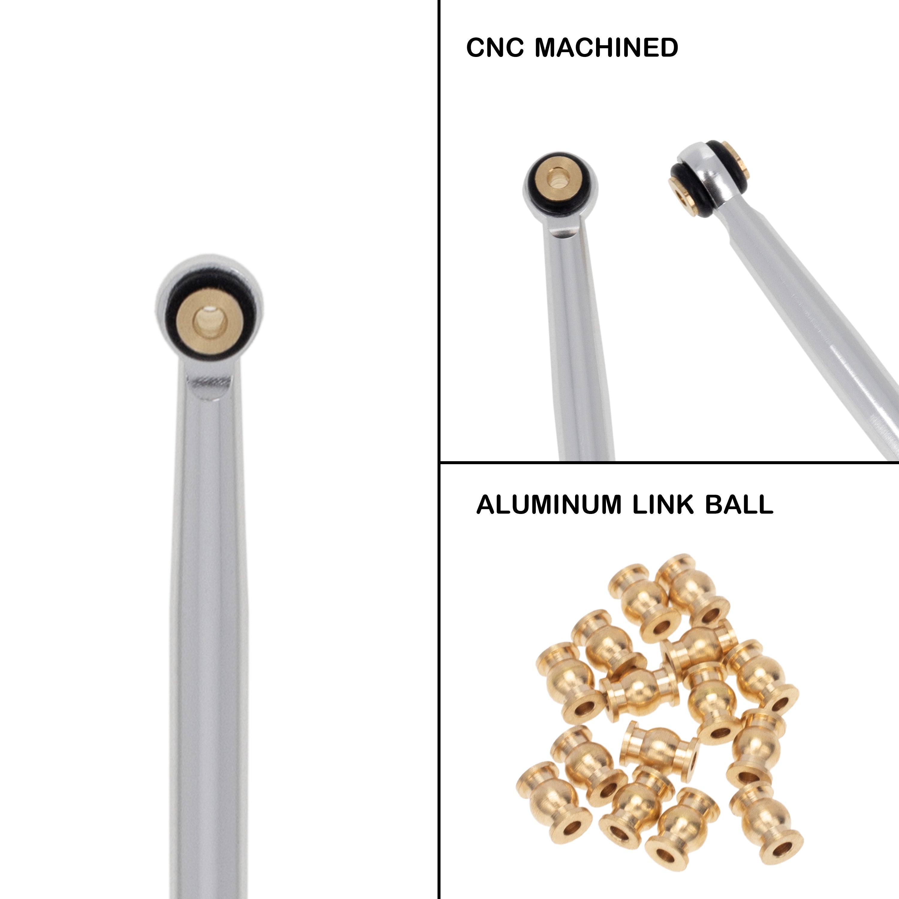 Integy CNC Aluminium Lenker 60mm – 2 Stück, M3 Gewinde, Für 1/10 Scale Crawler