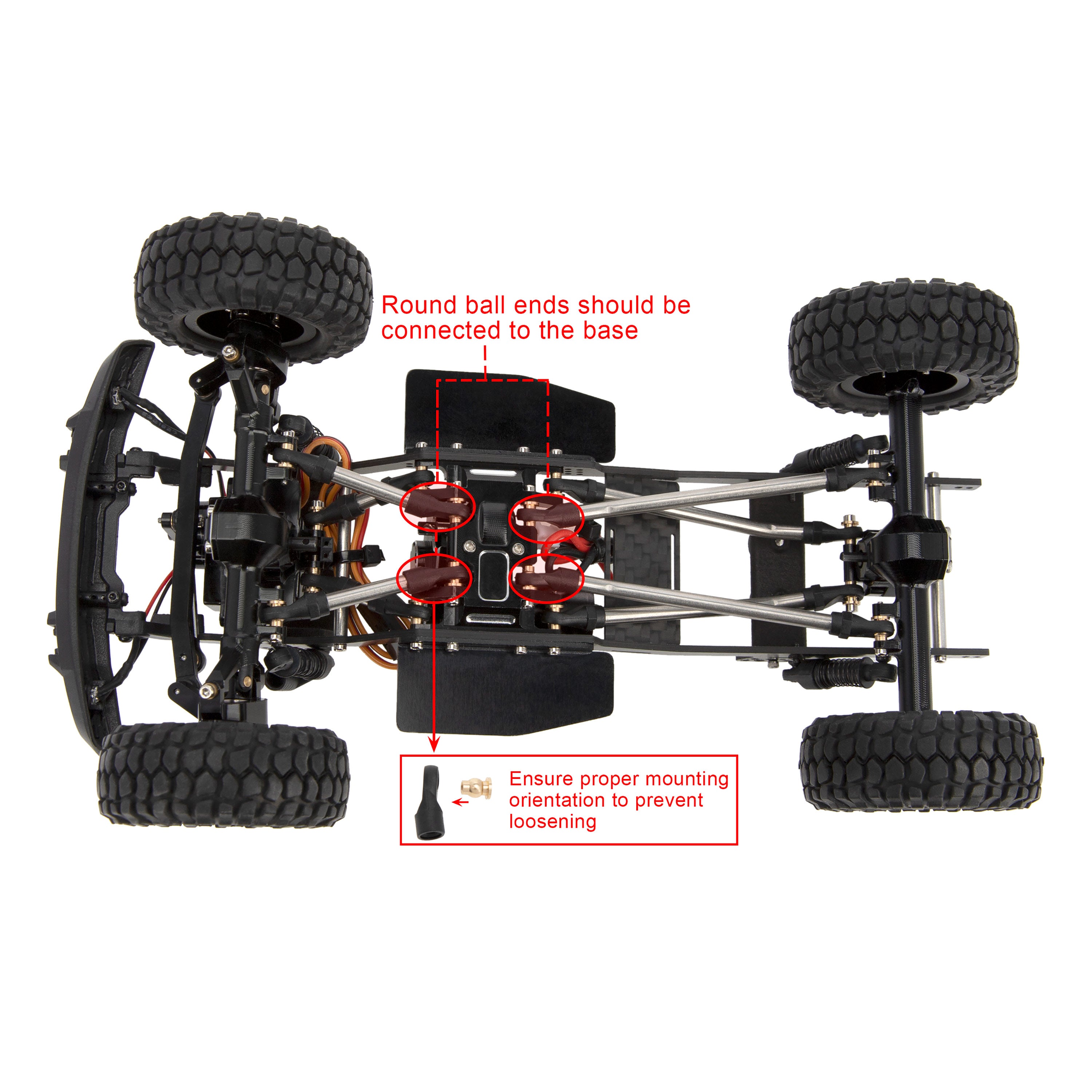 MEUS Racing High Clearance Chassis Links for 1/24 SCX24 Deadbolt B17