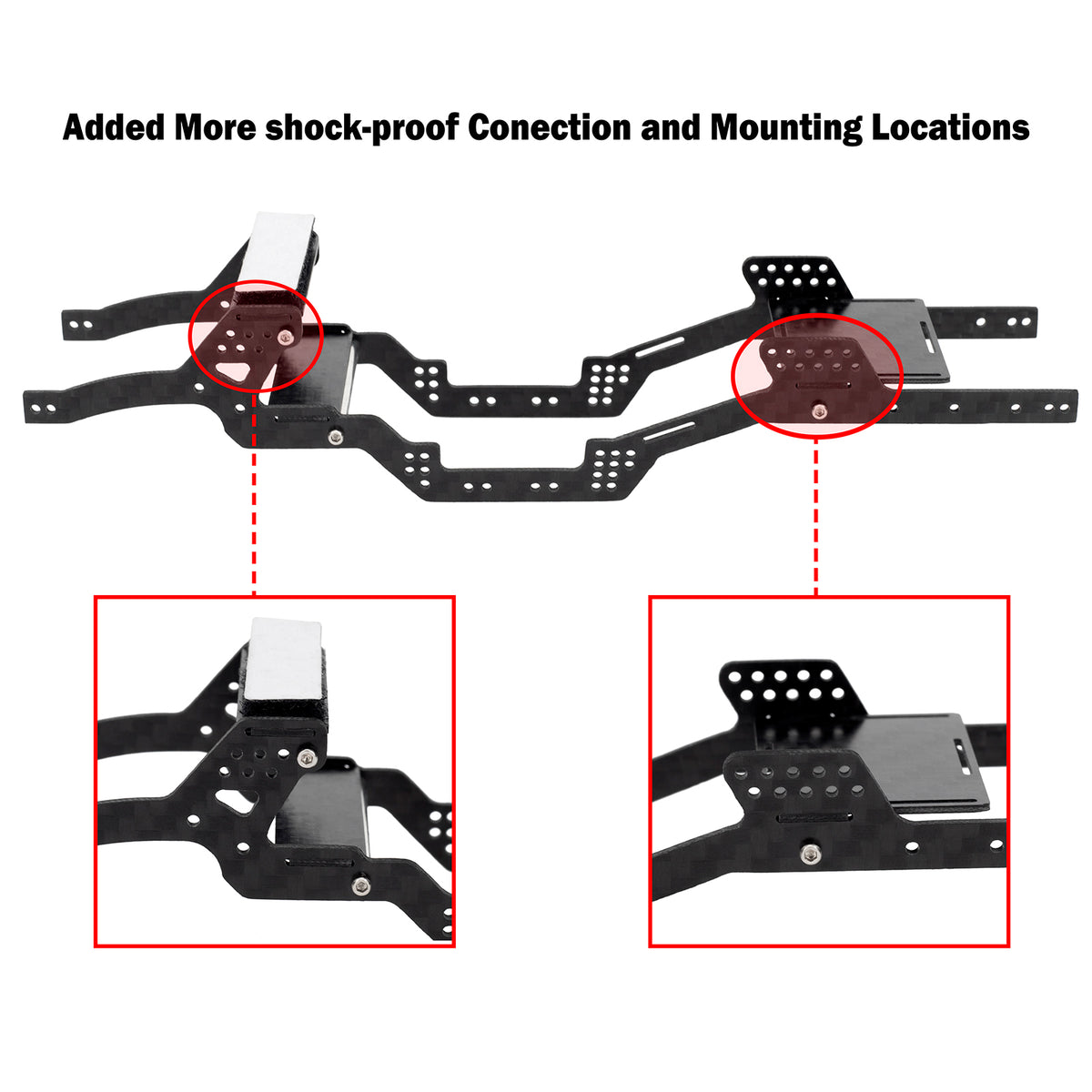 MEUS Racing Carbon Fiber LCG Chassis Kit Frame Girder for Axial SCX24 ...