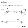 SCX24 +6.2MM Portal axle CVD shafts Size
