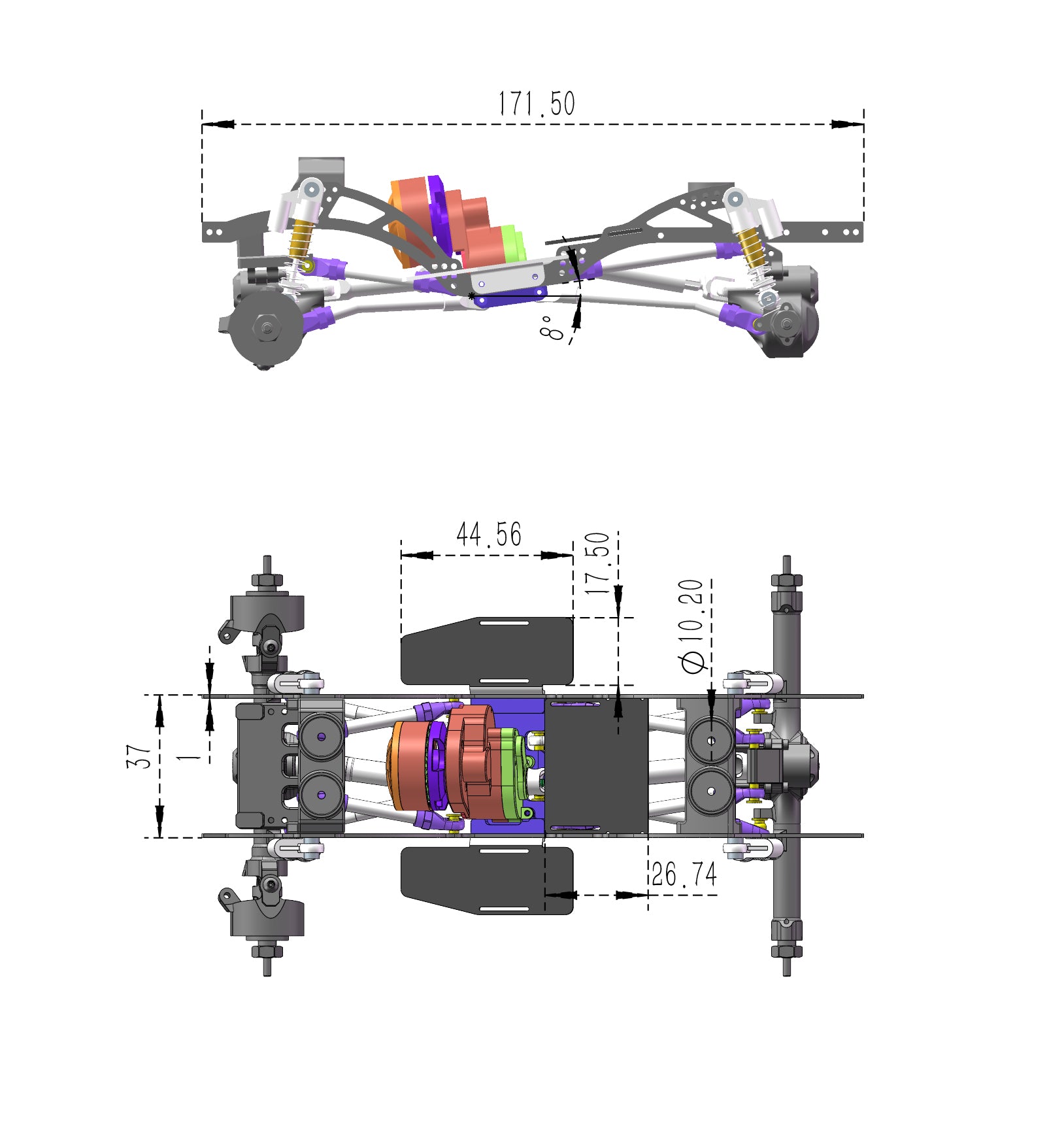 SCX24 C10 LCG TC4 Titanium Chassis Frame Installation