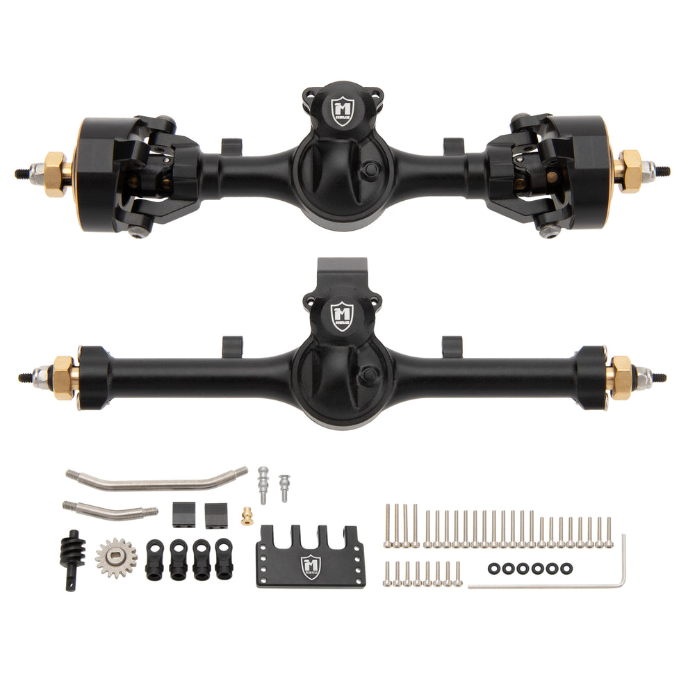 Spridget Racing Axles MEUS Racing SCX24 Metal V2 Isokinetic Front Rear Axles +5MM Isokinetic