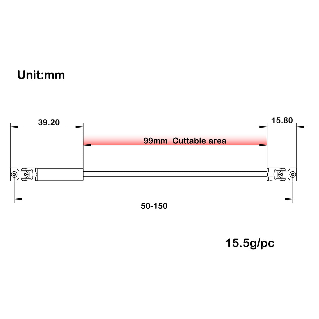 Silver SCX24 V2 Cuttable Drive Shafts