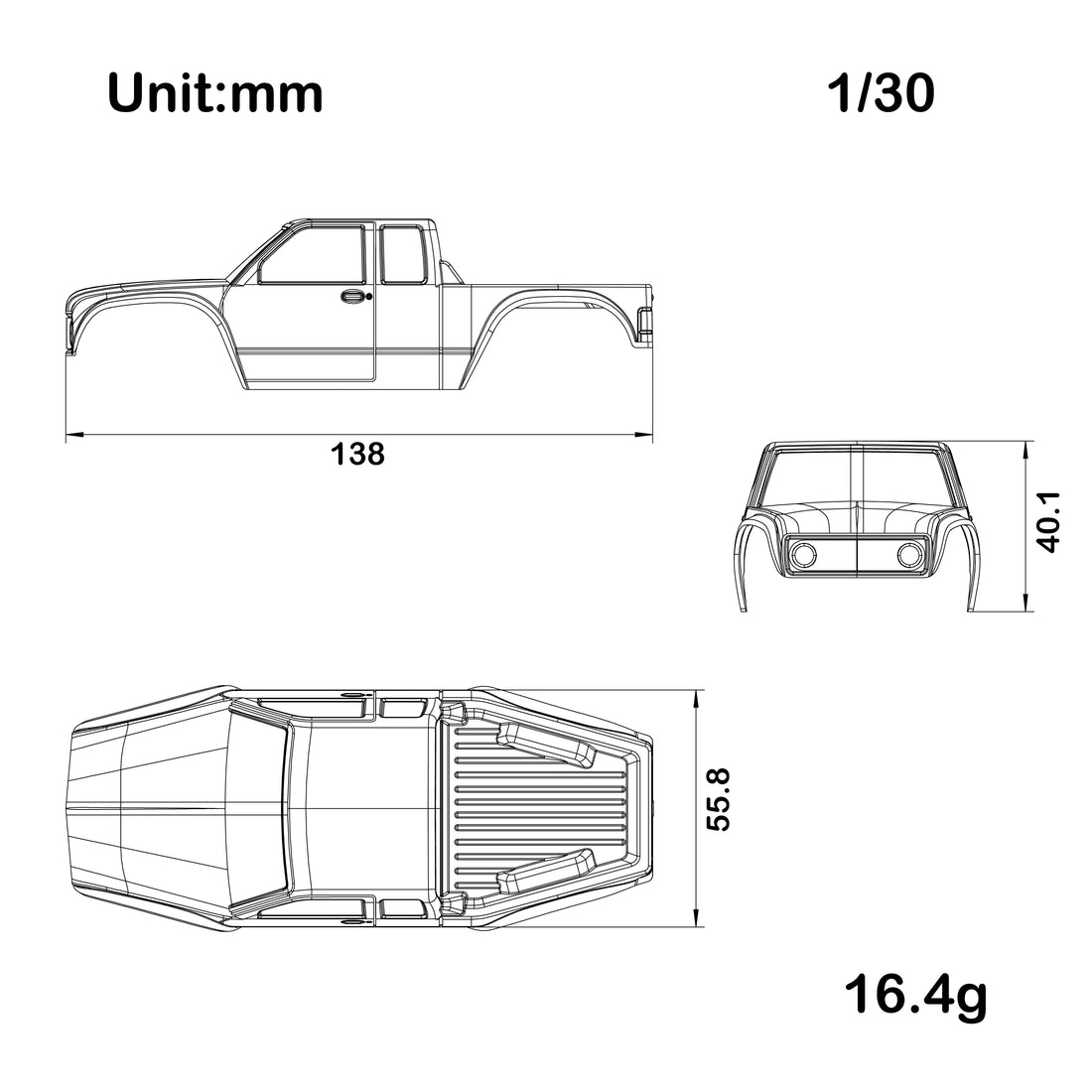 SCX30 Clear Body Shell