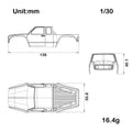SCX30 Clear Body Shell Size