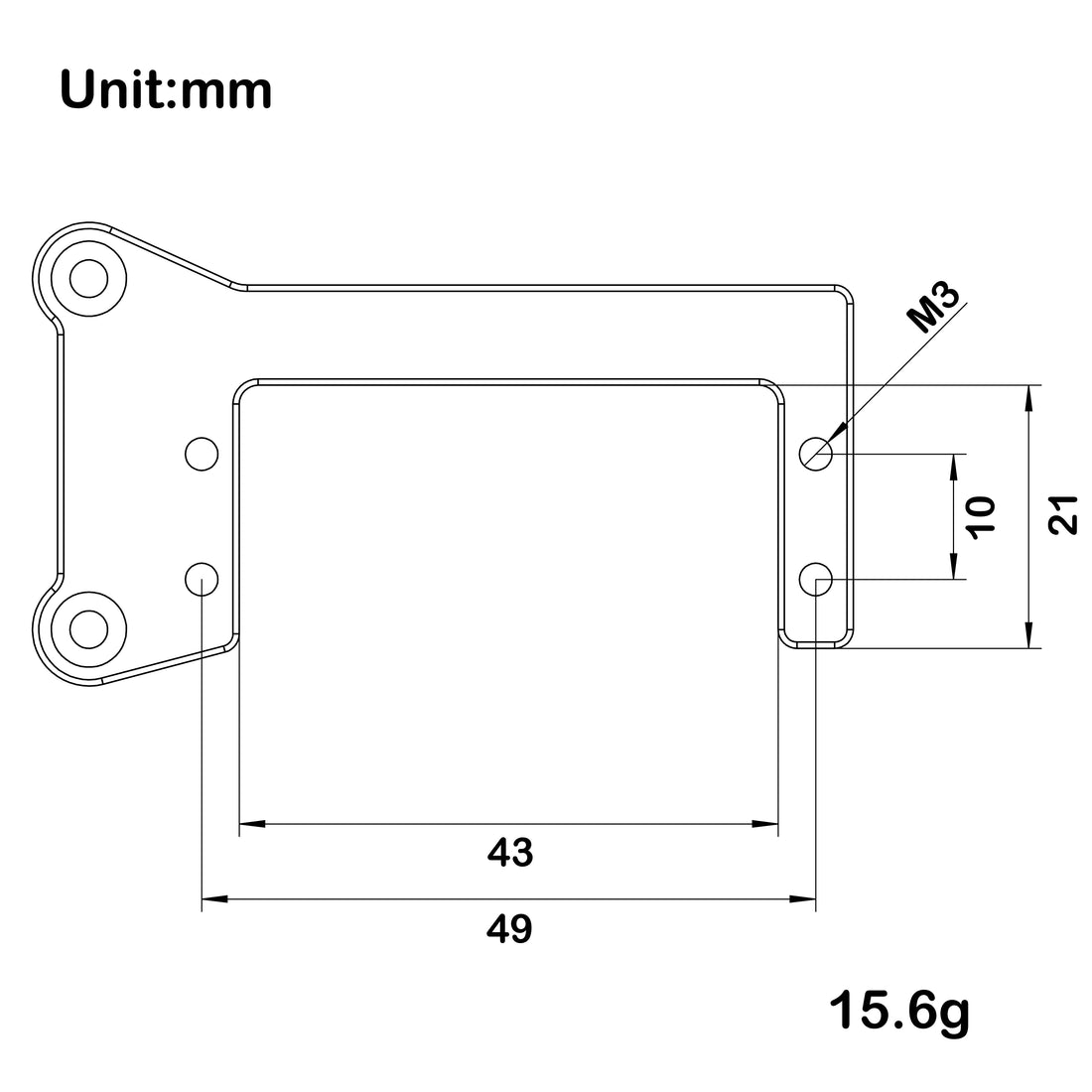 Servo mount for Capra 1.9 UTB and V1 Cheat Code Axles