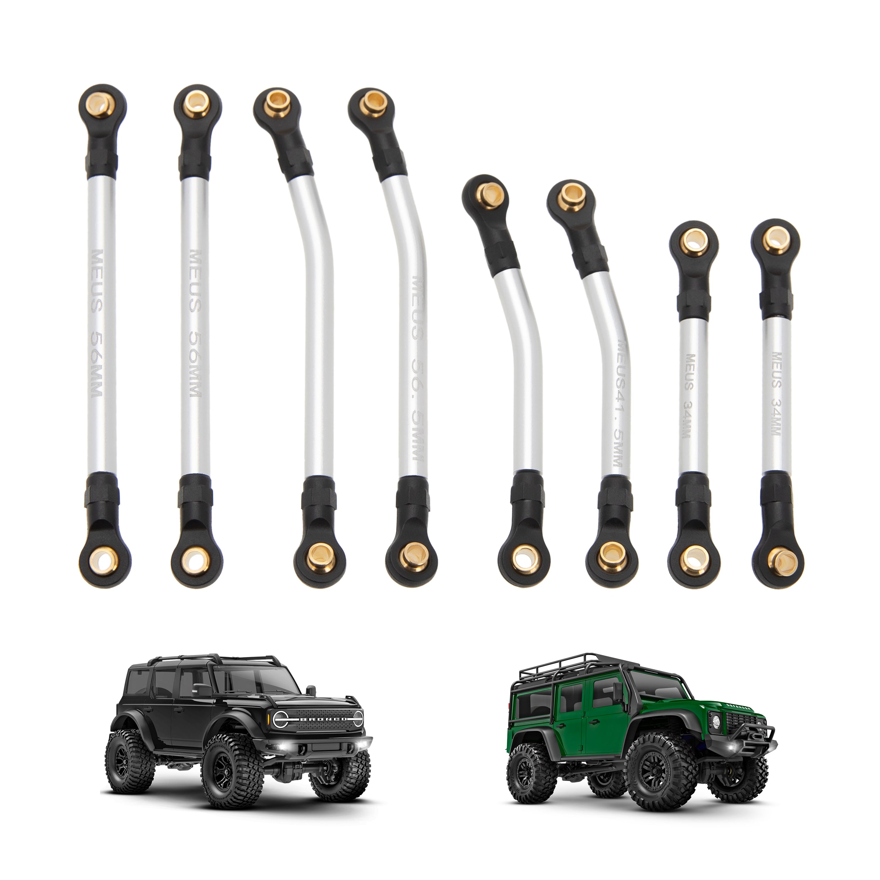 MEUS Racing High Clearance Chassis Links for TRX4M Defender Bronco