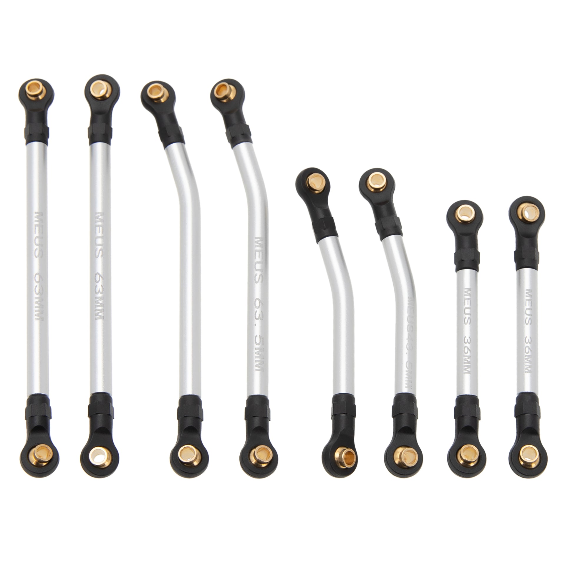 Silver Aluminum Chassis Links for TRX4M High Trail K10 F150