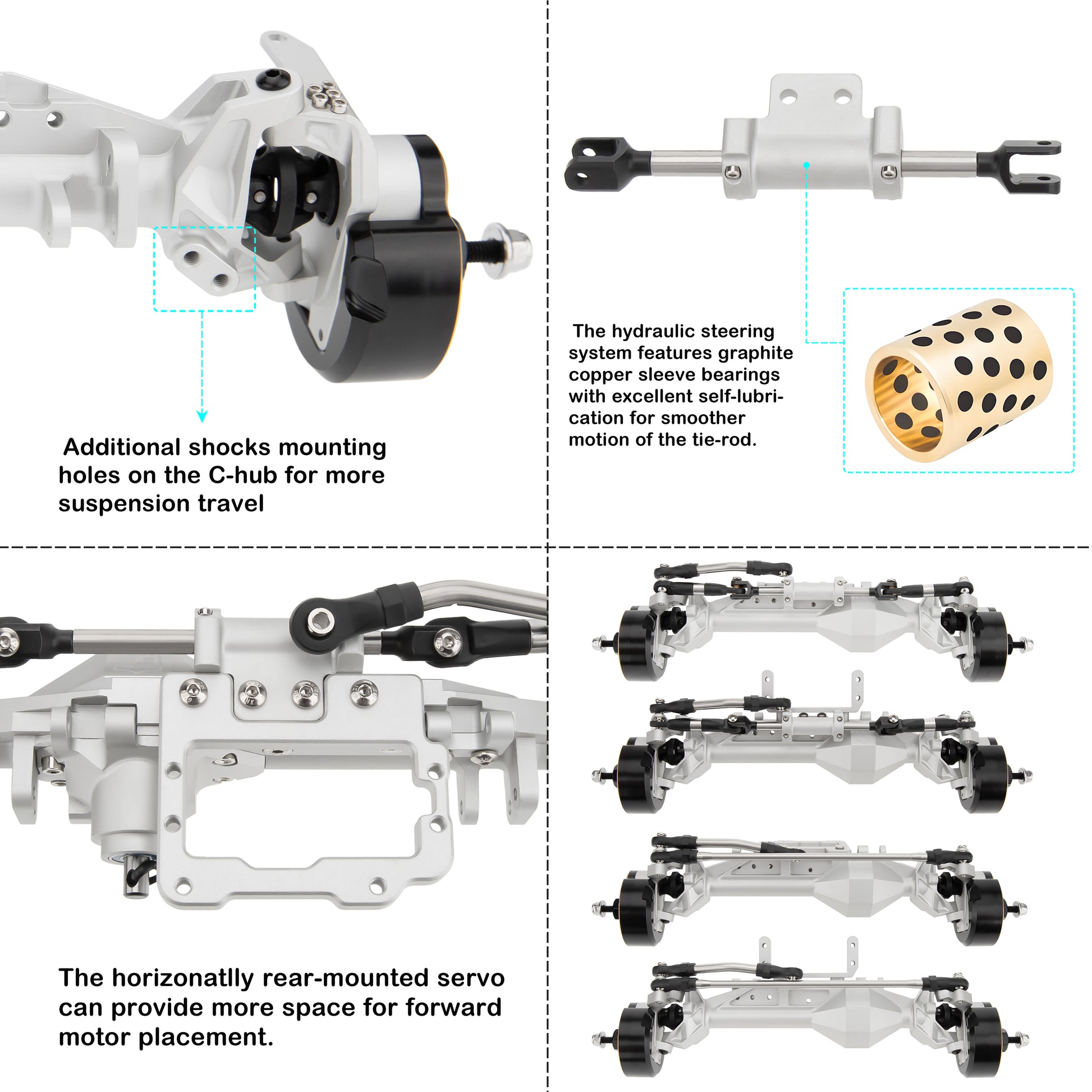 Silver CHEAT CODE V2 Capra 1.9 Isokinetic 4WS axle details