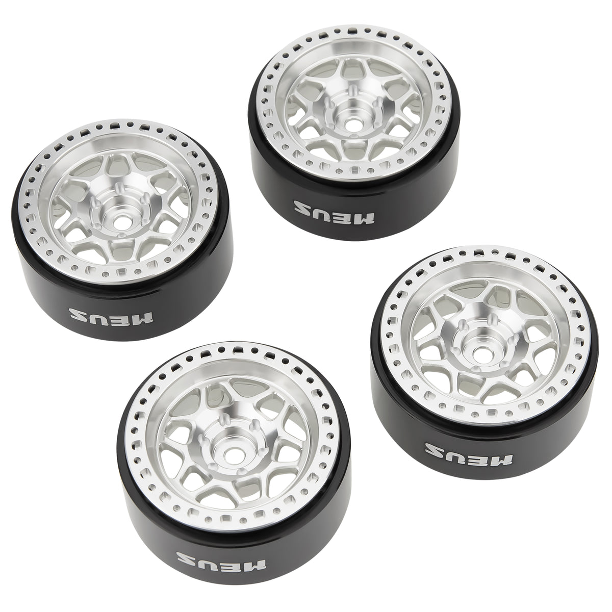Silver MW1301 1.3-Inch Beadlock Wheels