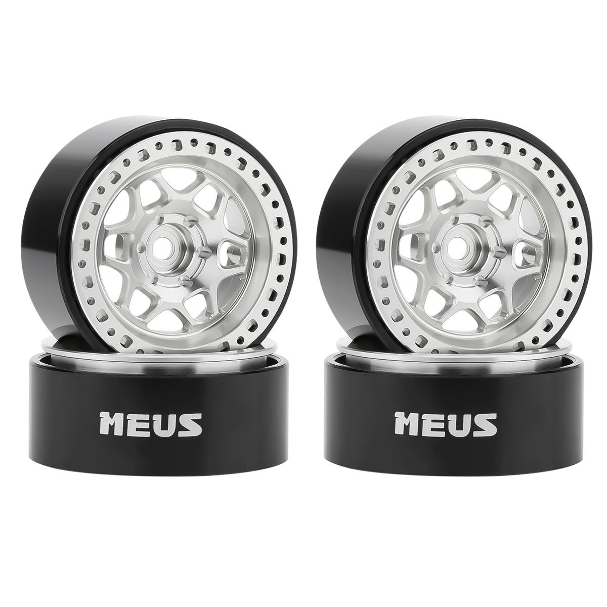 Silver MW1301 1.3-Inch Beadlock Wheels