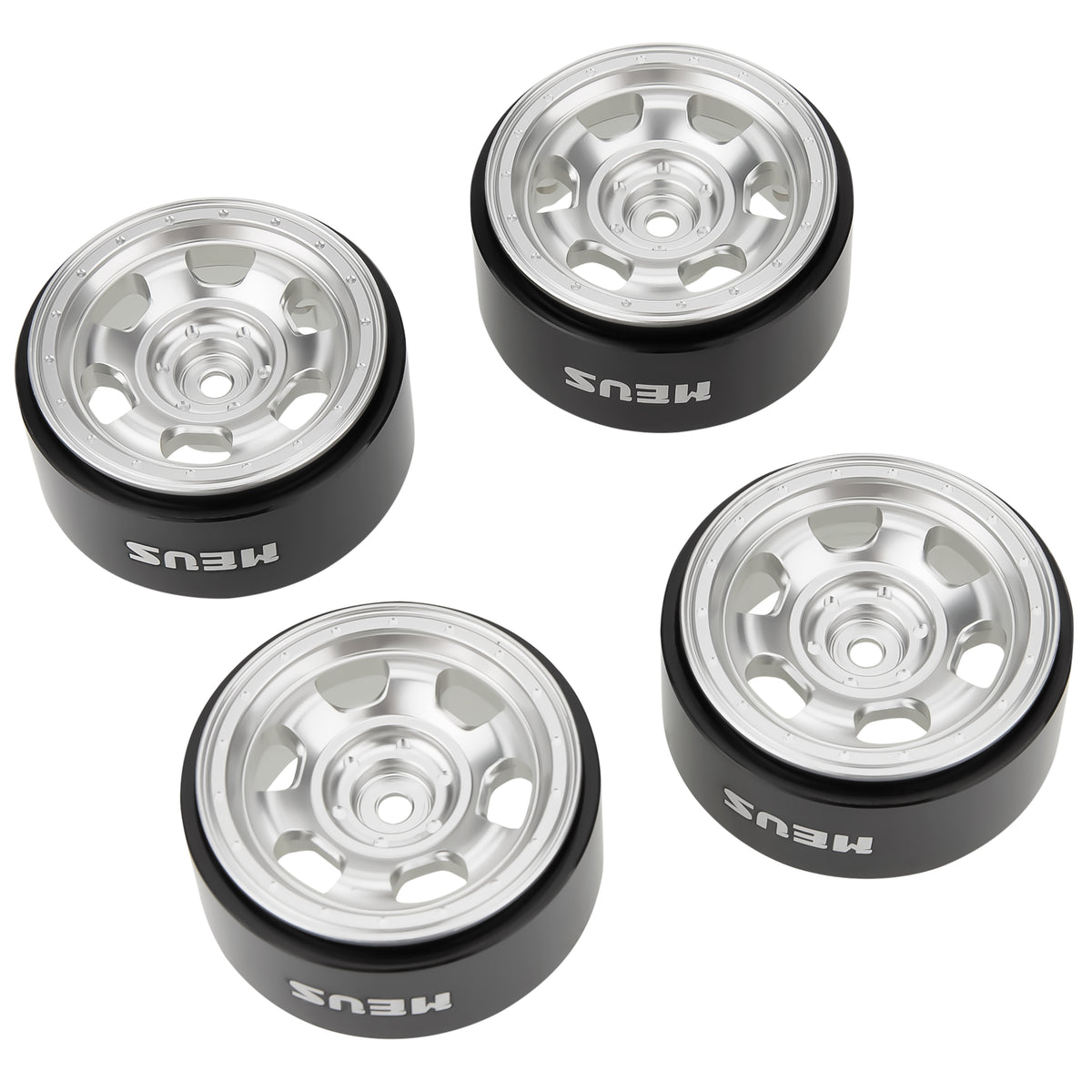 Silver MW1302 1.3-Inch Beadlock Wheels
