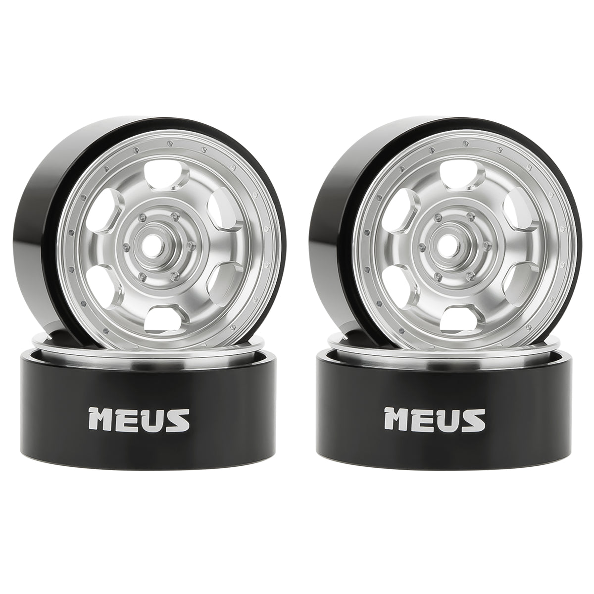 Silver MW1302 1.3-Inch Beadlock Wheels