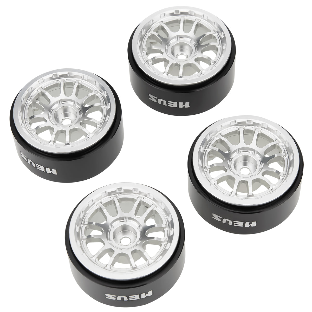 Silver MW1303 1.3-Inch Beadlock Wheels