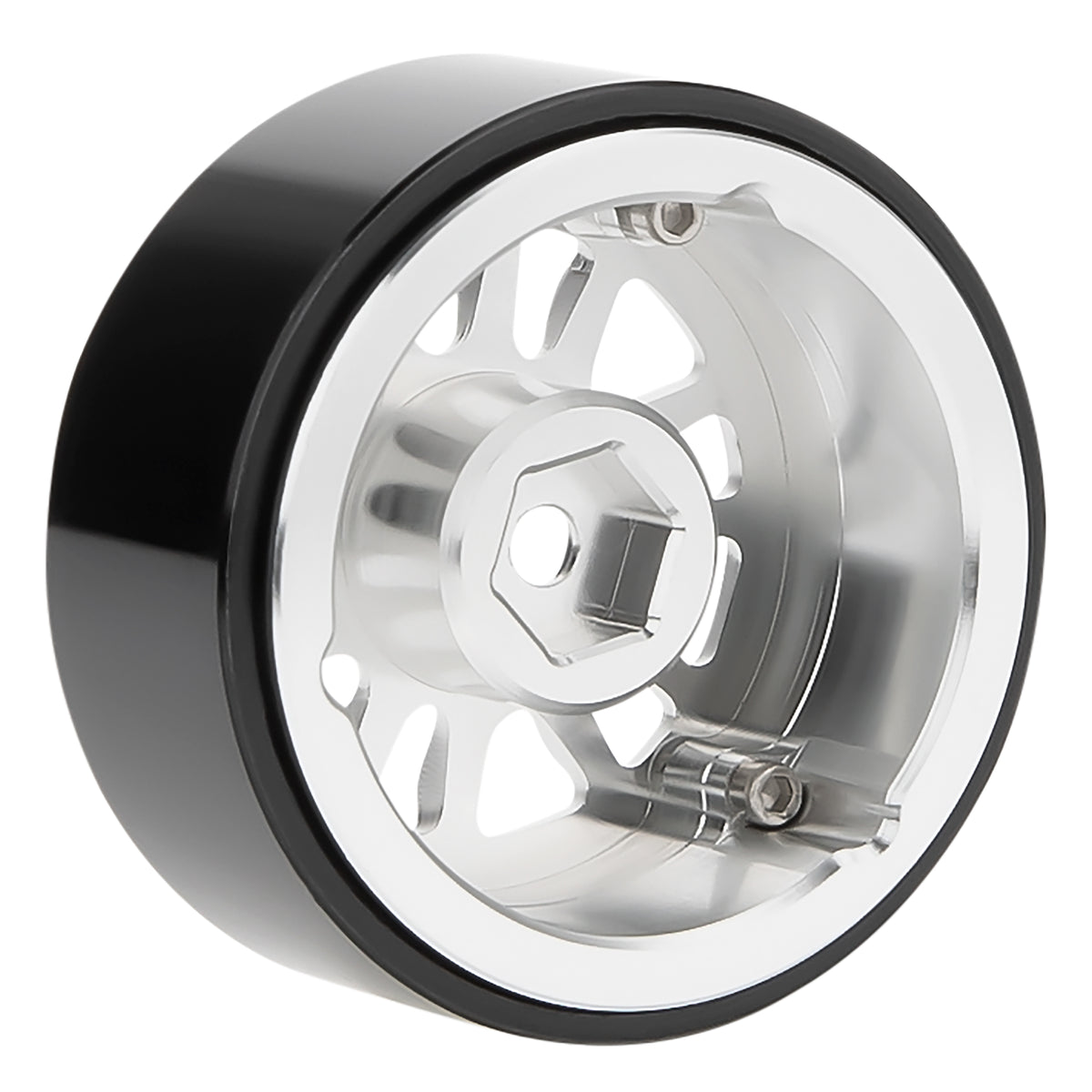 Silver MW1303 1.3-Inch Beadlock Wheels