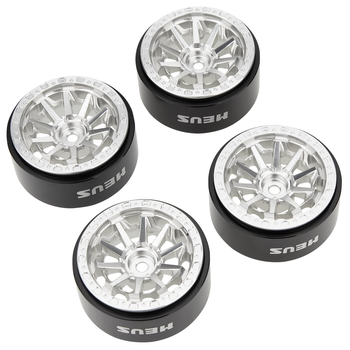Silver MW1304 1.3-Inch Beadlock Wheels