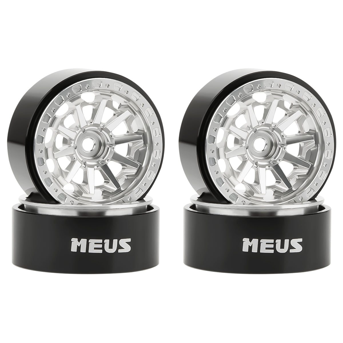 Silver MW1304 1.3-Inch Beadlock Wheels