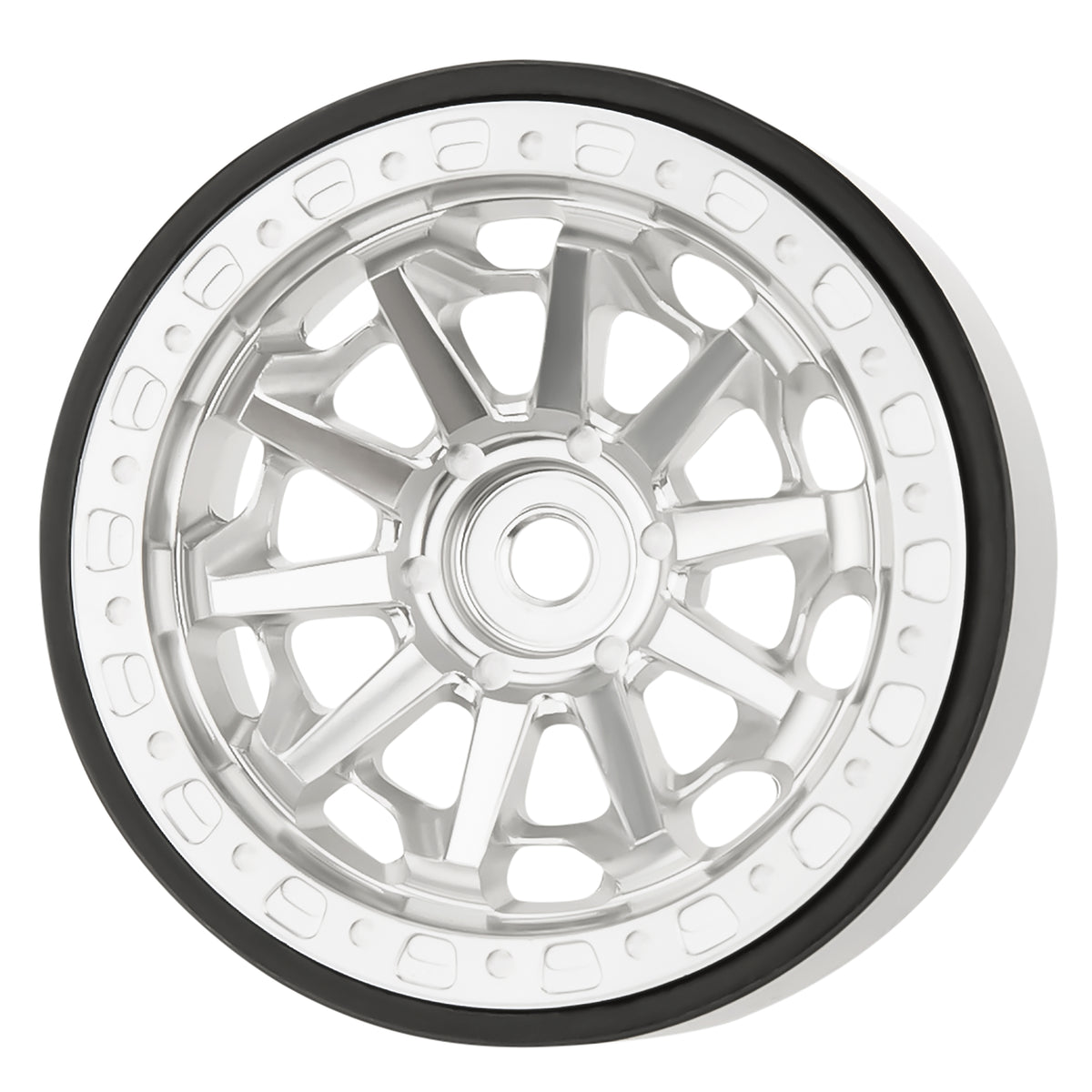 Silver MW1304 1.3-Inch Beadlock Wheels