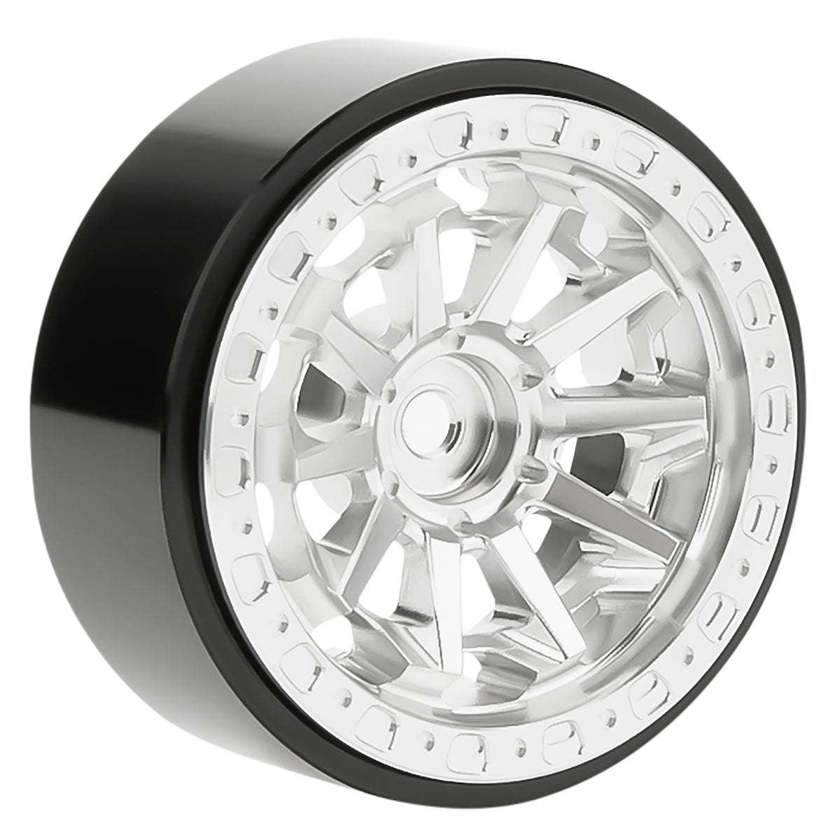 Silver MW1304 1.3-Inch Beadlock Wheels