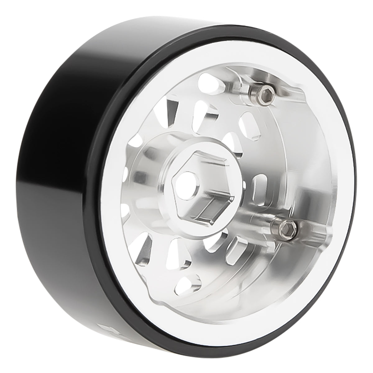 Silver MW1304 1.3-Inch Beadlock Wheels