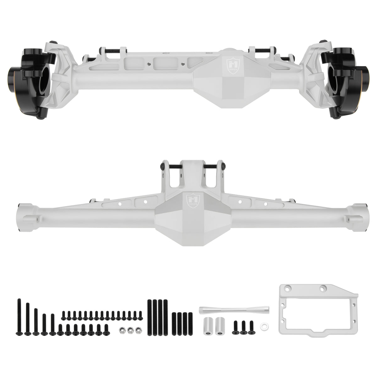 Silver Redcat Vertex-6 front rear axle housings