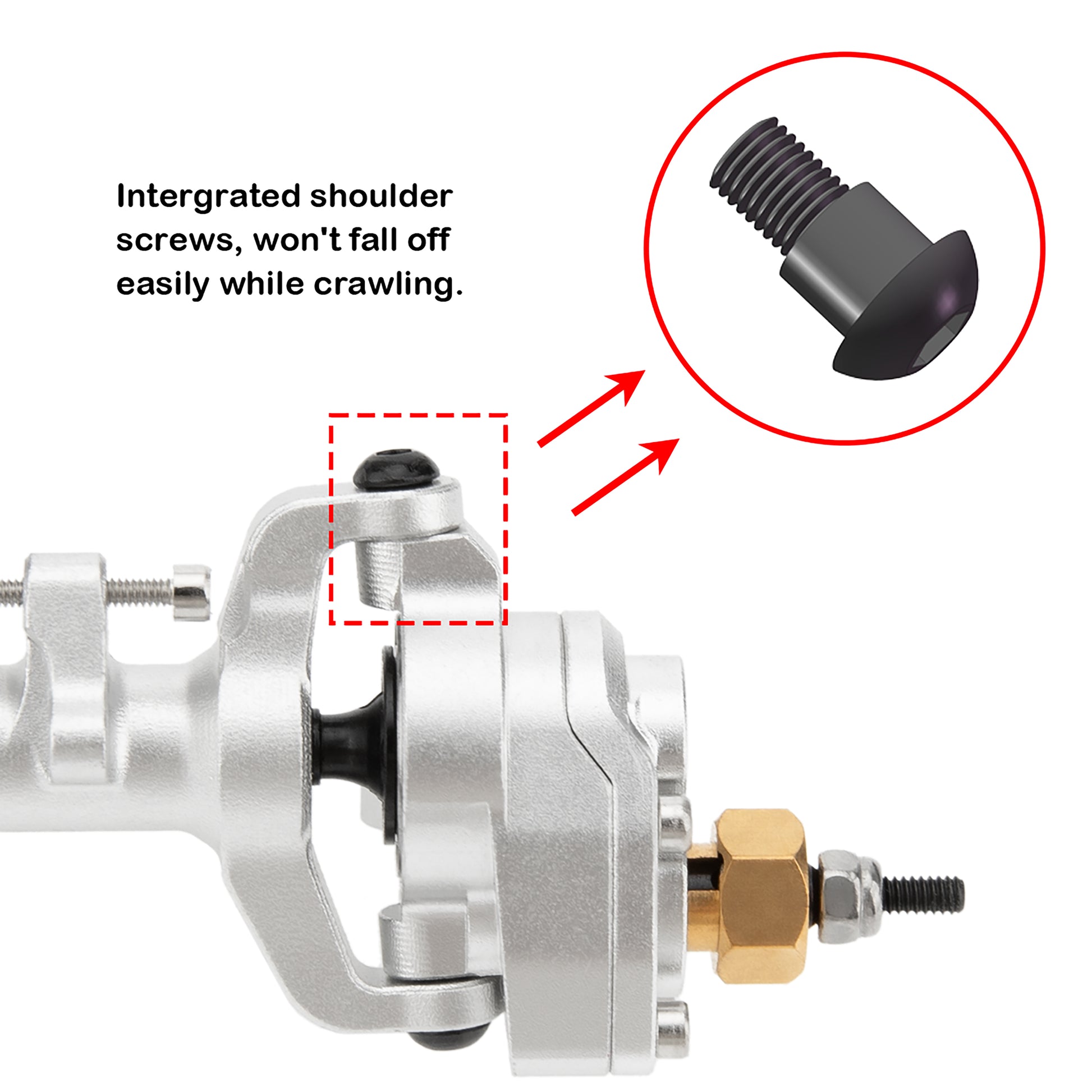 Silver SCX24 Metal Portal Front Axle Steering Knuckle Screws