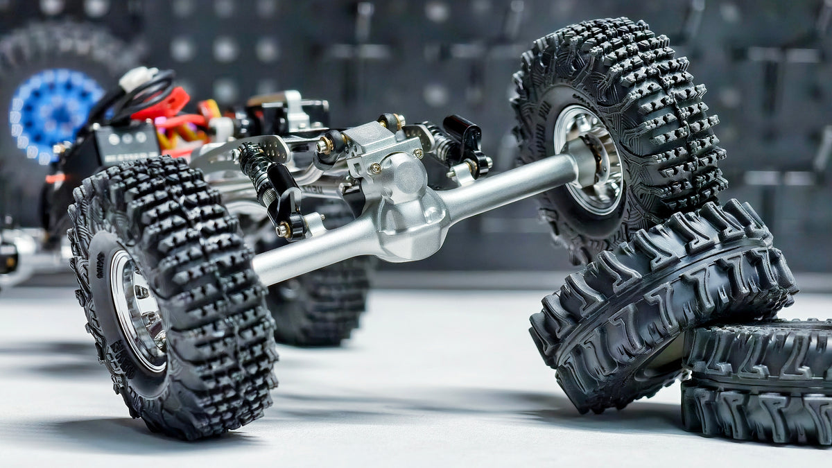 Silver SCX24 V3 Isokinetic rear axle on the  car