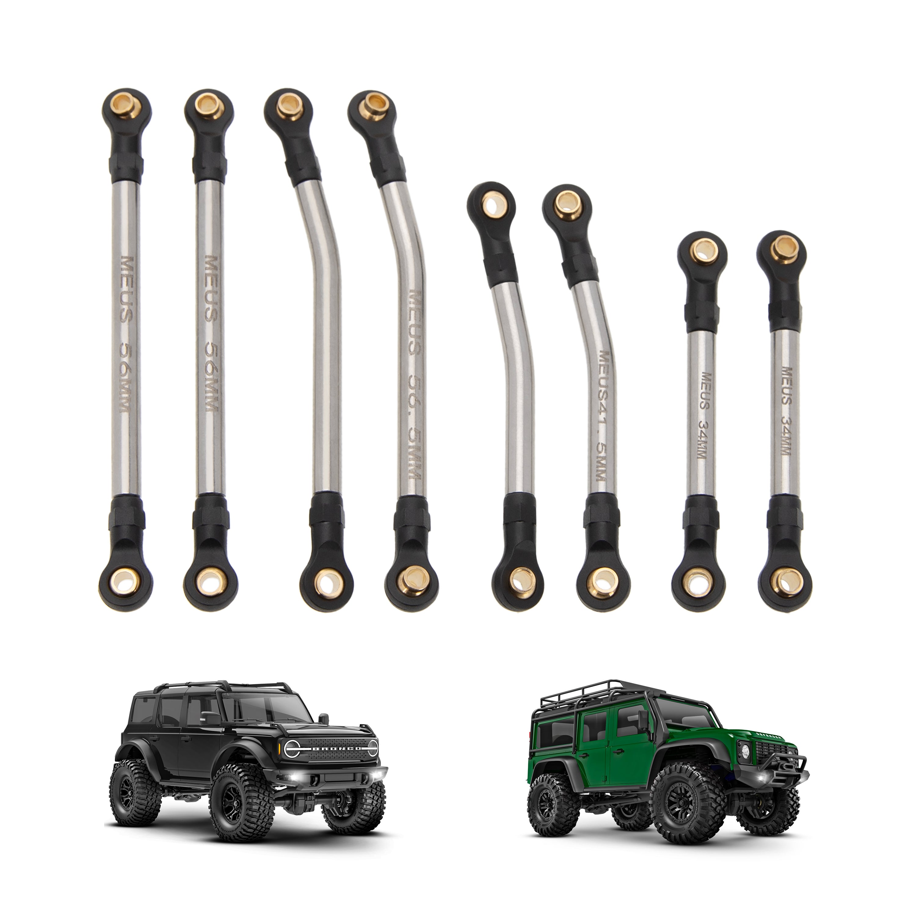 MEUS Racing High Clearance Chassis Links for TRX4M Defender Bronco
