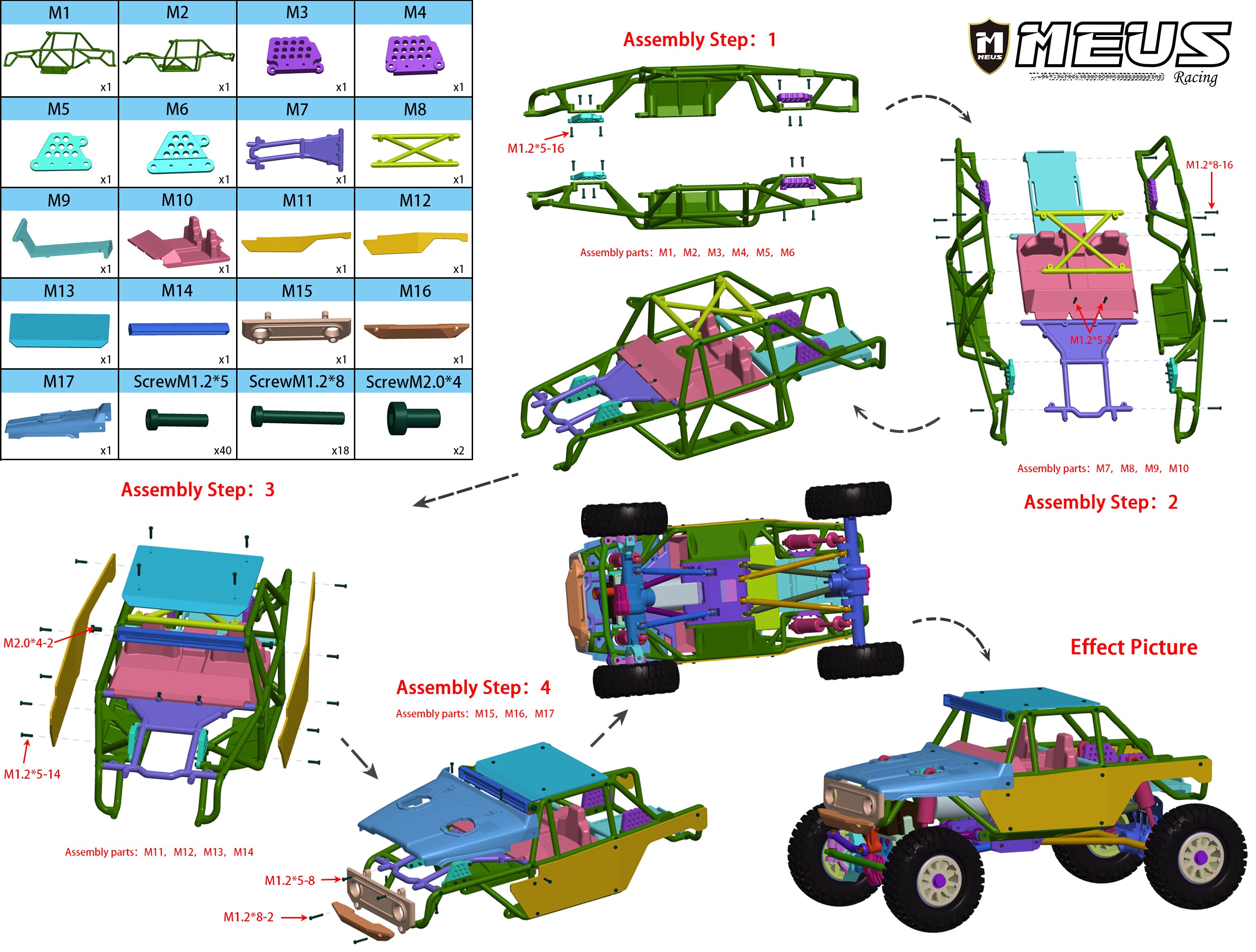 Ripper Shells MEUS Racing 1/18 TRX4M Ripper Nylon Injection Molding V2 Version Nylon
