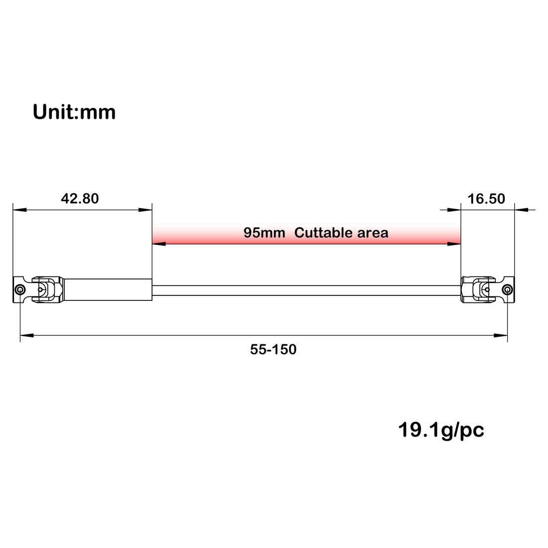 Silver TRX4M Cuttable Drive Shafts